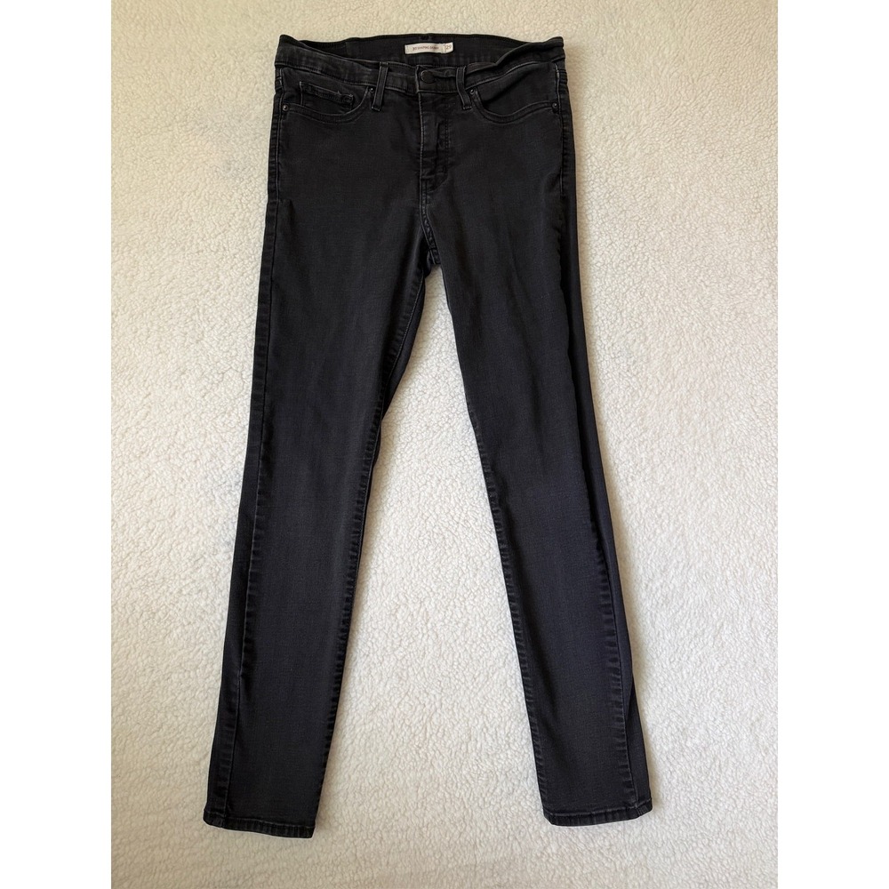 Levi's 311 Shaping Skinny Jeans Womens 29 Black Dark Wash Mid Rise Stretch Denim